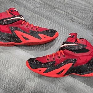 Nike Zoom LeBron Soldier 8 basketball shoes in university red and black
